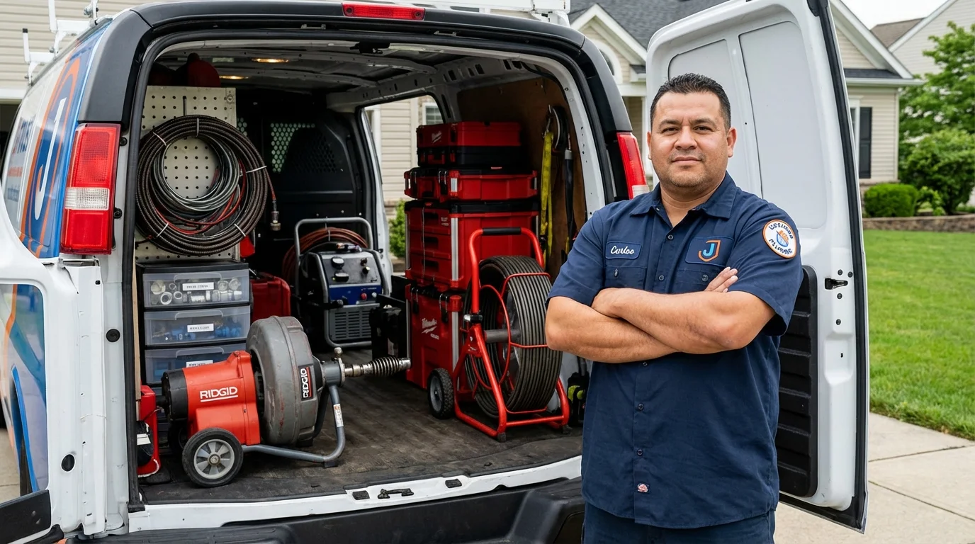 Professional drain cleaning equipment and Johns Plumbing LLC plumber in Lyons